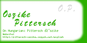 oszike pittersch business card
